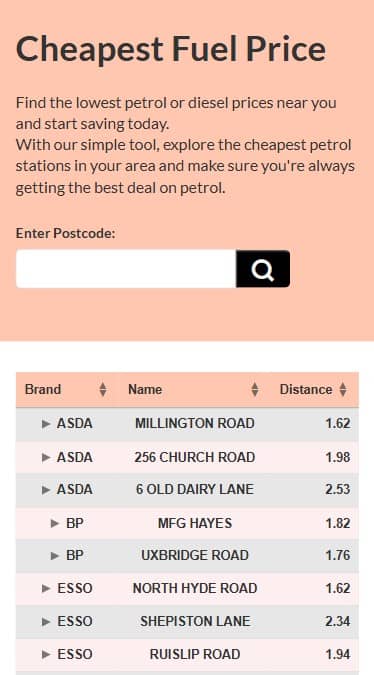 Cheapest Fuel Price app